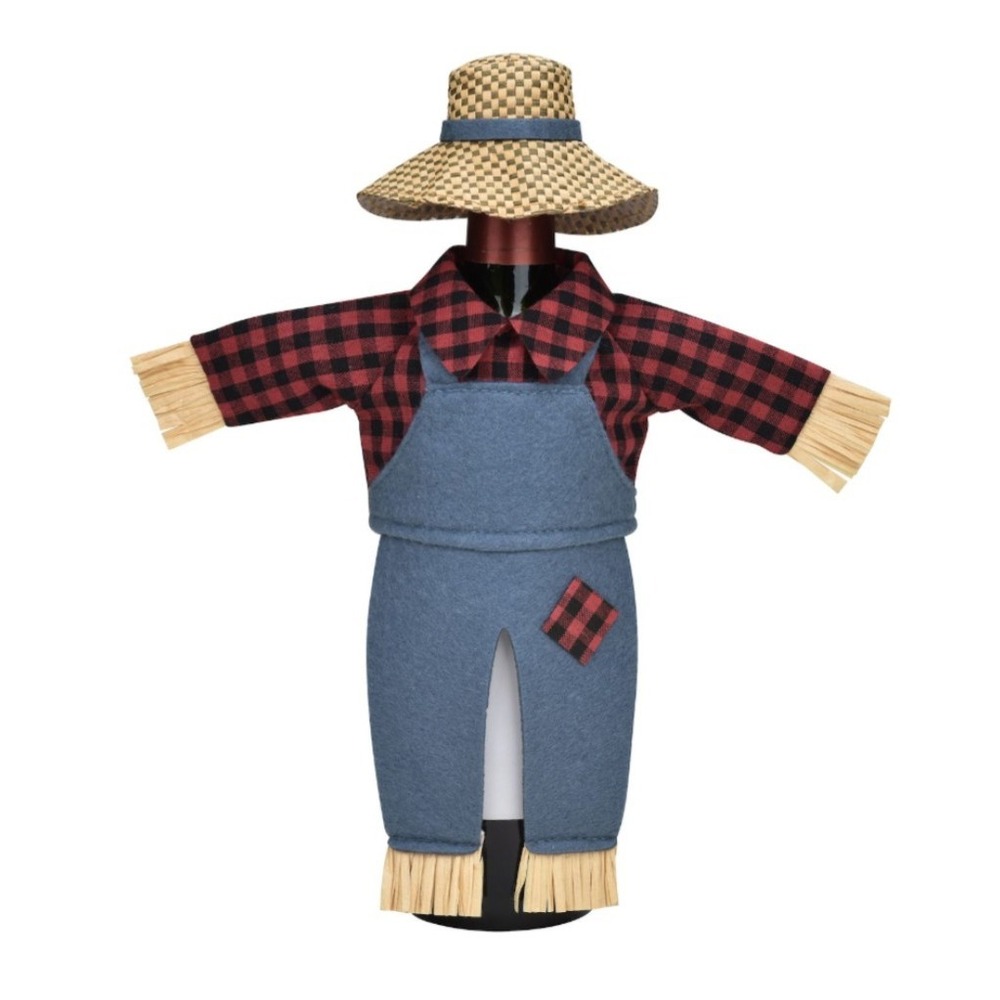 Celebrate Together Fall Scarecrow Wine Bottle Cover ~ NWT NEW ~ fun hostess gift
